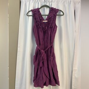 Purple Ruffle Collar Rebecca Taylor Dress
